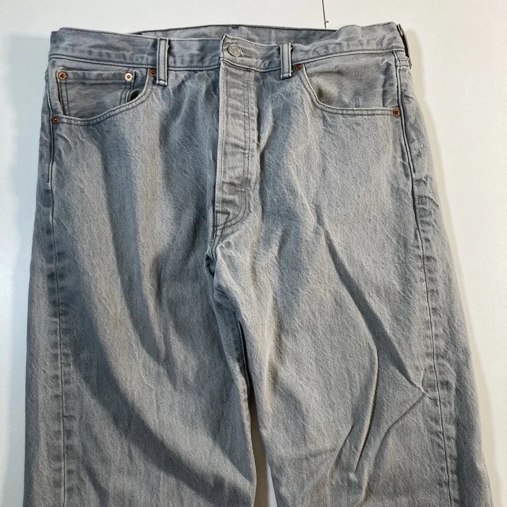 Levi's 501xx Jeans 36x33 Button Fly Gray Stone Washed Denim USA (Tag 36x36)